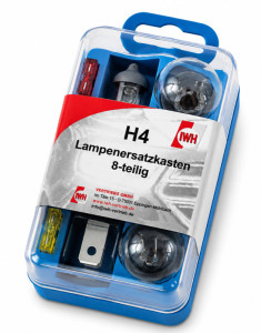 IWH KFZ-Lampenersatzkasten H4, 8-teilig