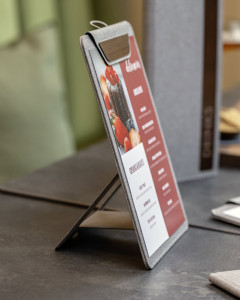 sigel Porte-menu à pince, A5, gris foncé / beige