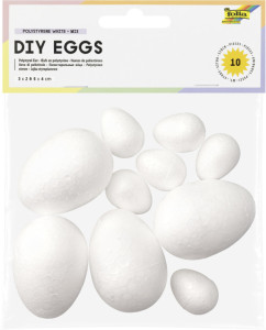 folia Lot d'oeufs en polystyrène, taille assortie, blanc