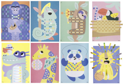 folia Motifs à tresser Animaux de la forêt, A4, 48 pièces