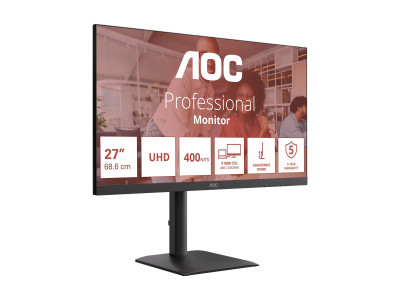 AOC : 27IN IPS 4K 400CD/ 2HDMI/DP/4USB/USB-C DOCK/HP/HAS