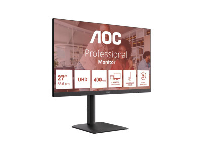 AOC : 27IN IPS 4K 400CD/ 2HDMI/DP/4USB/USB-C DOCK/HP/HAS