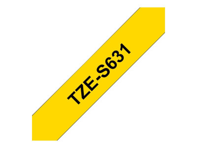 Brother : TZE-S631 LAMINATED tape 12MM 8M NOIR/JAUNE