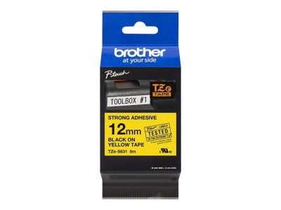 Brother : TZE-S631 LAMINATED tape 12MM 8M NOIR/JAUNE