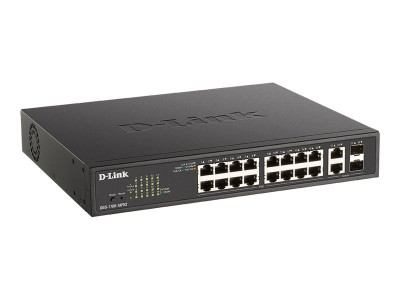 D-Link : 18PORT SMART MANAGED SWITCH avec 16 POE+ et 2 COMBO RJ45SFP