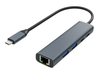 DLH : HUB USB-C : 2X USB-C 2X USB-A RJ45