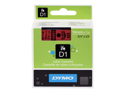 Dymo : 19X7-TAPE BLACK / RED .