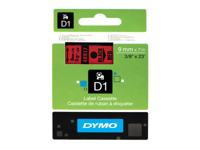 Dymo : 9MMX7M-TAPE BLACK / RED .