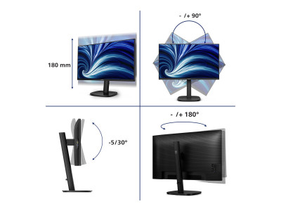 Philips : 24IN IPS FHD 300CD/HDMI/ DP/4USB/USB-C/USB-C DOCK/HP/HAS