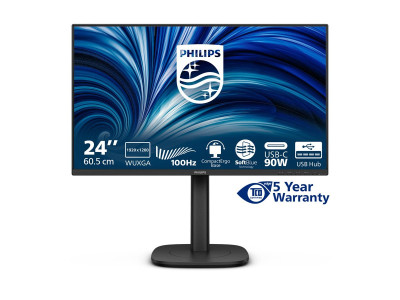 Philips : 24IN IPS FHD 300CD/HDMI/ DP/4USB/USB-C/USB-C DOCK/HP/HAS