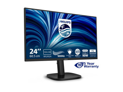 Philips : 24IN IPS FHD 300CD/HDMI/ DP/4USB/USB-C/USB-C DOCK/HP/HAS