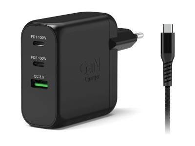 Port Design : WALL CHARGER TYPE C PD 100W GAN + CTOC cable 2 M - EU