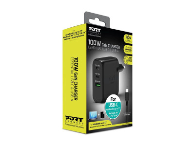 Port Design : WALL CHARGER TYPE C PD 100W GAN + CTOC cable 2 M - EU