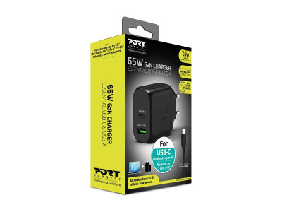Port Design : WALL CHARGER TYPE C PD 65W GAN + CTOC cable 2 M - EU