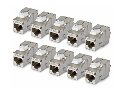 Startech : CAT6A STP KEYSTONE JACK 10-PACK180-DEGREE/TOOLLESS/SHIEL