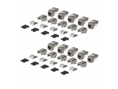 Startech : CAT6A STP KEYSTONE JACK 10-PACK90-DEGREE/TOOLLESS/SHIELD