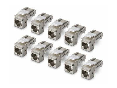 Startech : CAT6A STP KEYSTONE JACK 10-PACK90-DEGREE/TOOLLESS/SHIELD