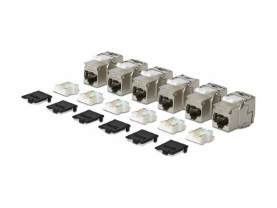 Startech : CAT8 STP KEYSTONE JACK 6-PACK180-DEGREE/TOOLLESS/SHIELD