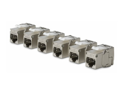 Startech : CAT8 STP KEYSTONE JACK 6-PACK180-DEGREE/TOOLLESS/SHIELD