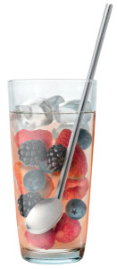 metaltex Cuillère à cocktail / paille, inox, set de 4