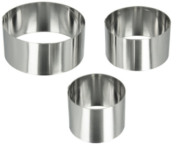 metaltex Anneau de cuisson, rond, inox, set de 3