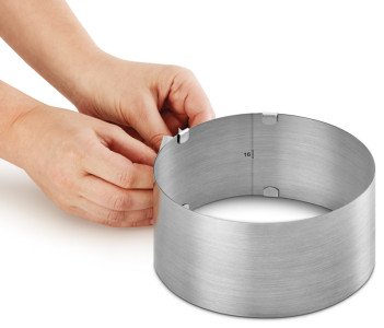metaltex Anneau à gâteau, inox, réglable