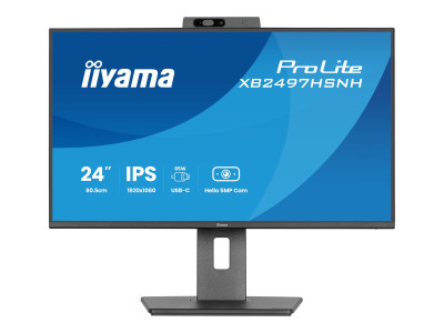 Iiyama : 24IN IPS FHD 350CD/HDMI/DP USB/USB-C/USB-C DOCK/HP avec CAM/HAS