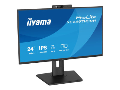 Iiyama : 24IN IPS FHD 350CD/HDMI/DP USB/USB-C/USB-C DOCK/HP avec CAM/HAS
