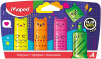 Maped Surligneur Mini FLUO'PEPS KAWAI, blister de 4