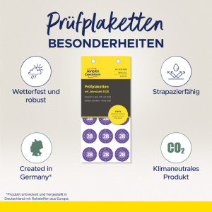 AVERY Zweckform Prüfplaketten, 2028, Vinyl, violett, 20 mm