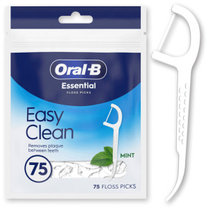 Oral-B Porte-fil dentaire Essential Floss, 75 pièces, menthe
