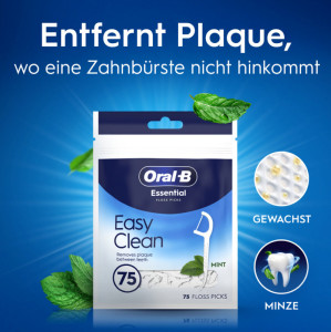 Oral-B Porte-fil dentaire Essential Floss, 75 pièces, menthe