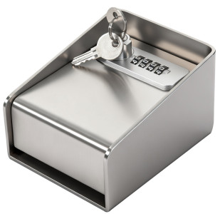 pavo Mini-coffre à clés inox, pour 1 trousseau, argent
