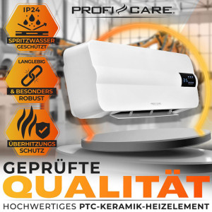 PROFI CARE Chauffage mural en céramique PC-HL 3116, blanc