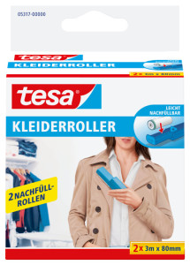 tesa Nachfüllrolle für Fussel-Roller , 3 m x 80 mm