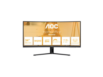 AOC : 34IN CV VA QHD 300CD/ HDMI/DP