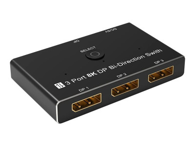 DLH : DISPLAYPORT (F) SWITCH avec 3X DISPLAYPORT (F) - BIDIRECTIONAL