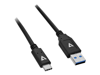 V7 : USB 2.0 A TO USB-C cable 1M BLK 480MBPS 3A PWR et data cable