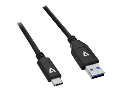 V7 : USB A MALE TO USB-C MALE cable 10GBPS 3A 1M/3.3FT BLACK