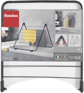 metaltex Séchoir à linge pour baignoire Nevis, argent/noir