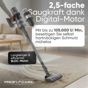 PROFI CARE Aspirateur à main / balai PC-BS 3138, turquoise