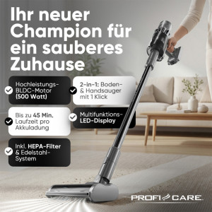 PROFI CARE Aspirateur à main / balai PC-BS 3138, turquoise
