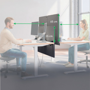 LEITZ Cloison acoustique, (L)600 x (P)12 x (H)700 mm, gris