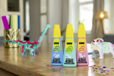 UHU Colle flinke flasche FUN'TASTIC COLORS, 104 g
