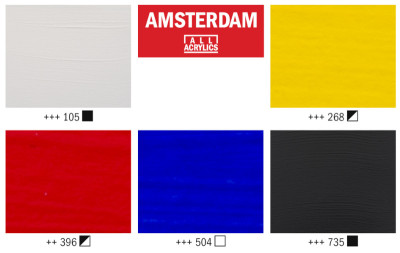 ROYAL TALENS AMSTERDAM Set de peinture acrylique, 5x 120 ml