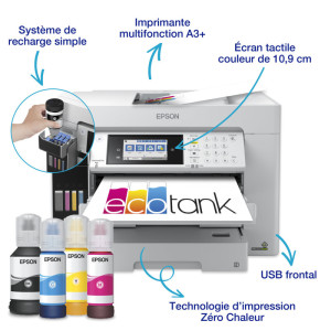Epson EcoTank Pro ET-16685 Imprimante jet d'encre couleur multifonction à bouteilles d'encre