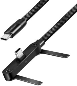 LogiLink USB 2.0 Daten- & Ladekabel mit Standfuß, schwarz