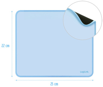 LogiLink Maus Pad, spritzwasserfest, (B)250 x (T)220 mm,blau