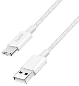 LogiLink USB 2.0 Kabel, USB-A - USB-C Stecker, 0,15 m, weiß