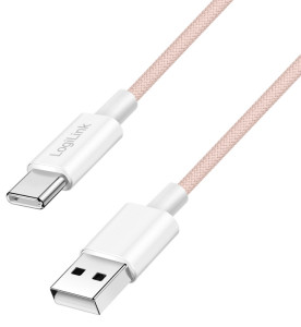 LogiLink USB 2.0 Kabel, USB-A - USB-C Stecker, 0,15 m, weiß